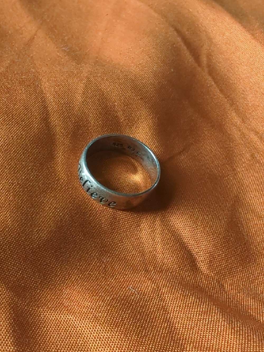 Sterling Silver 'Love Dream Believe ' Band Ring - Silver - Picture 5 of 5